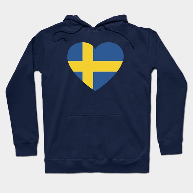 I Love Sweden // Heart-Shaped Swedish Flag Hoodie by SLAG_Creative